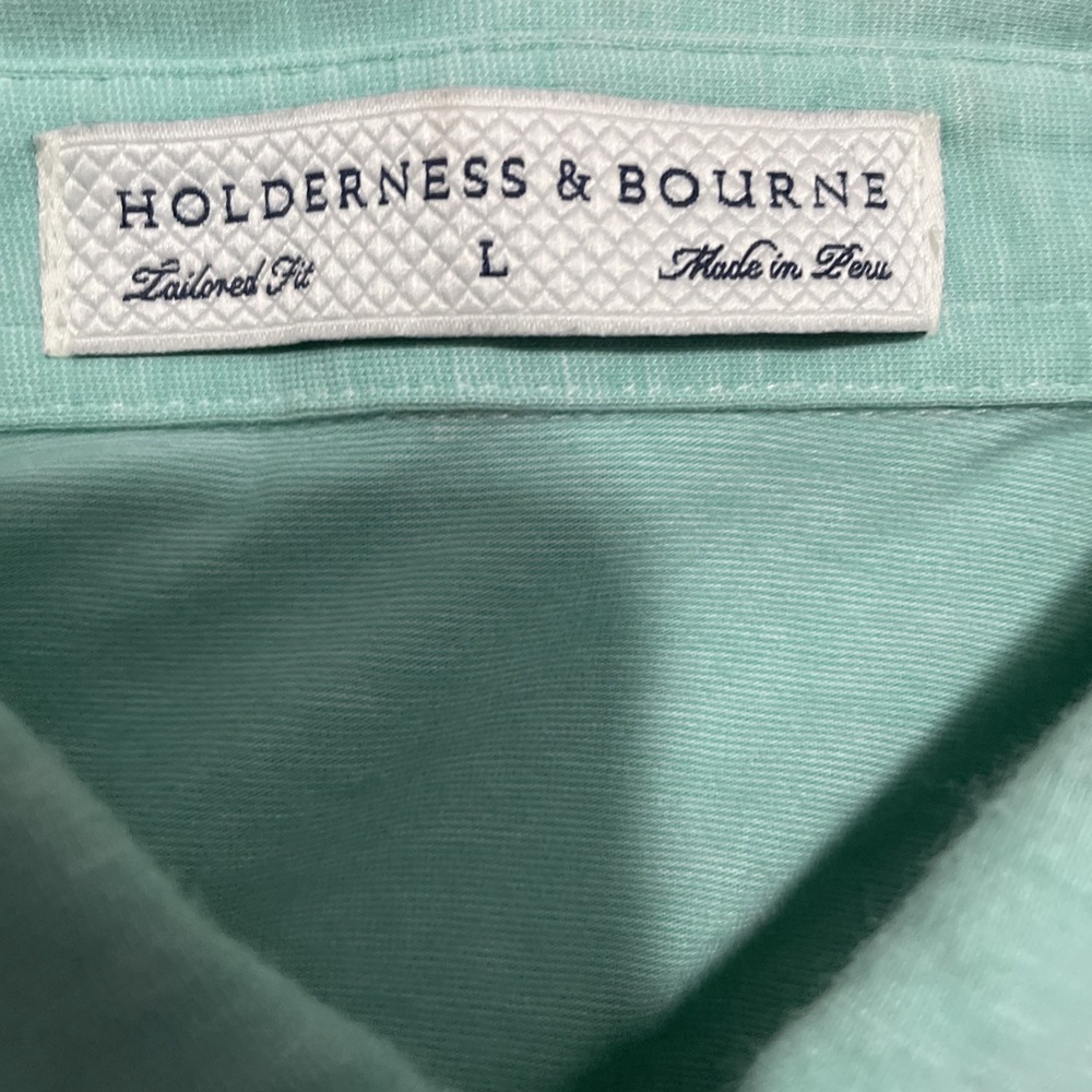 Holderness & Bourne Polo Mens Large Tailored Fit Stretch Golf Shirt Green - Picture 3 of 14